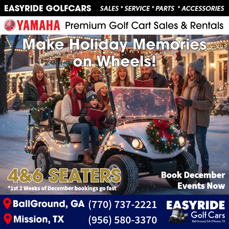 Winter Wonderland Rides: Your Complete Guide to Golf Cart Winterization, Holiday Rentals & Yamaha Golf Cars in Ball Ground, GA & Mission, TX